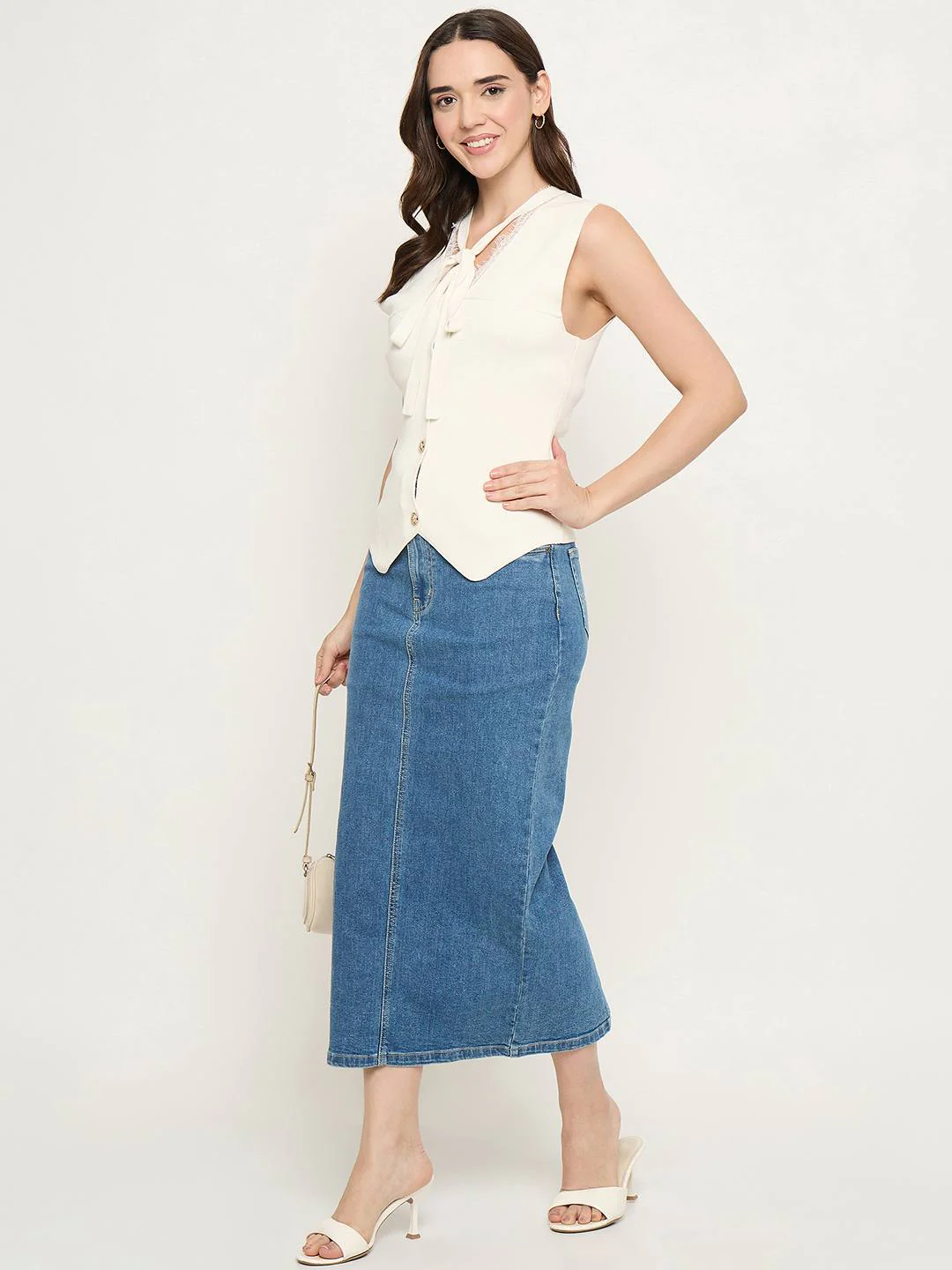 Madame Light Blue Denim Skirt - Image 2