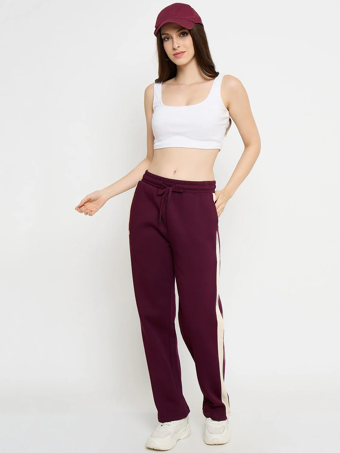 Madame Side Striped Purple Straight Track Bottoms - Image 3
