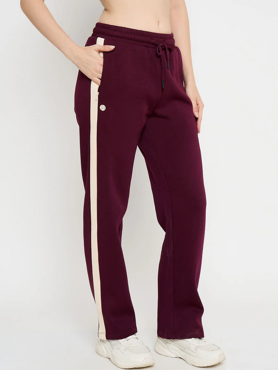 Madame Side Striped Purple Straight Track Bottoms - Image 4