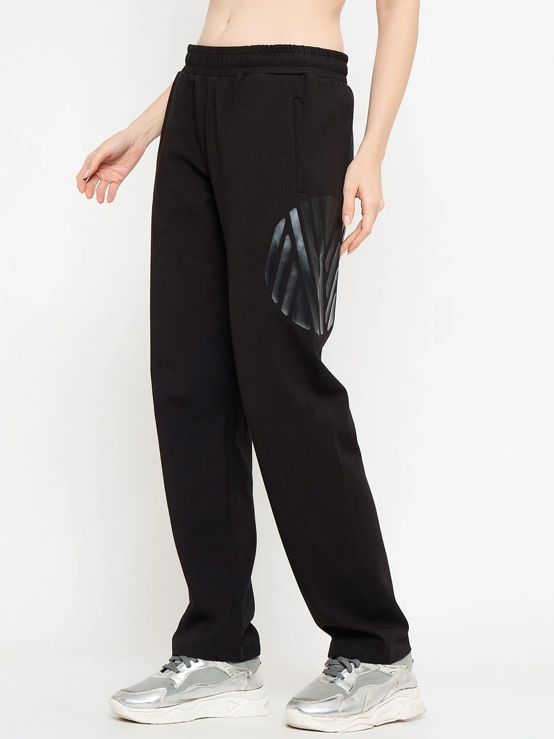 Madame Typography Print Black Straight Track Bottoms - Image 5