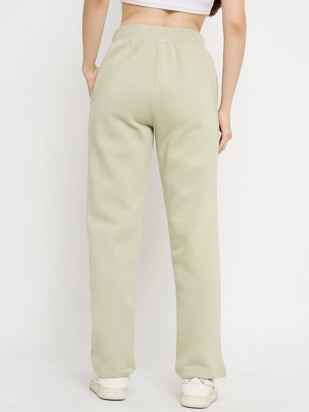 Madame Abstract Print Mint Green Tapered Track Bottoms - Image 6