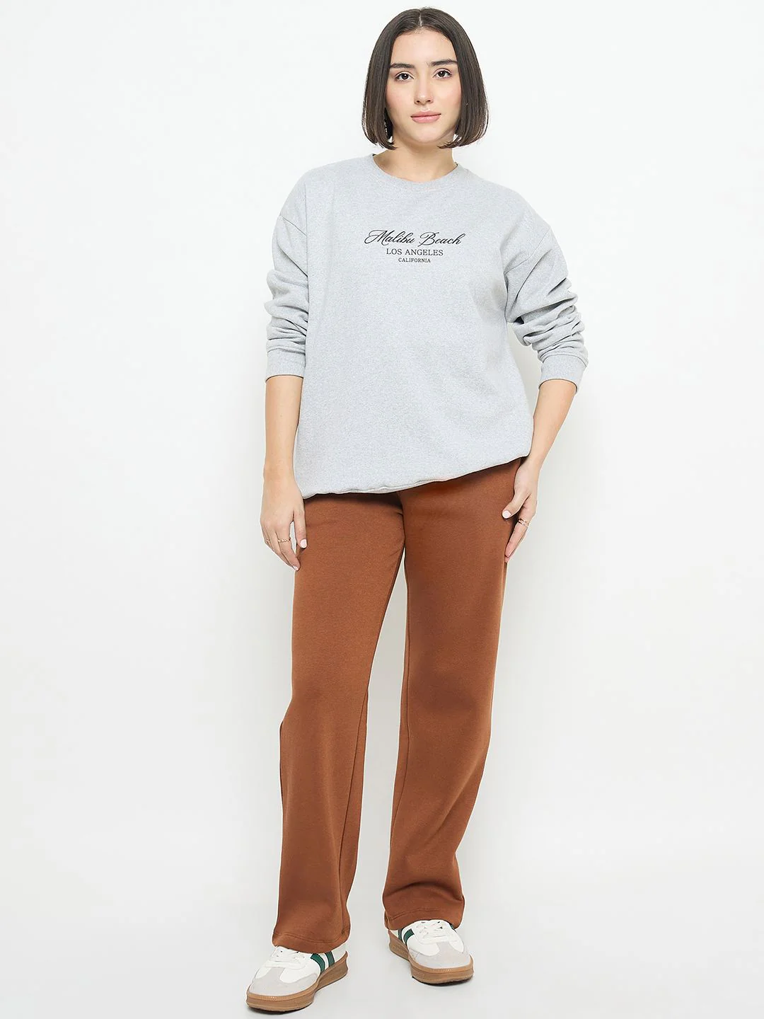 Madame Brown Cotton Blend Track Bottoms - Image 2