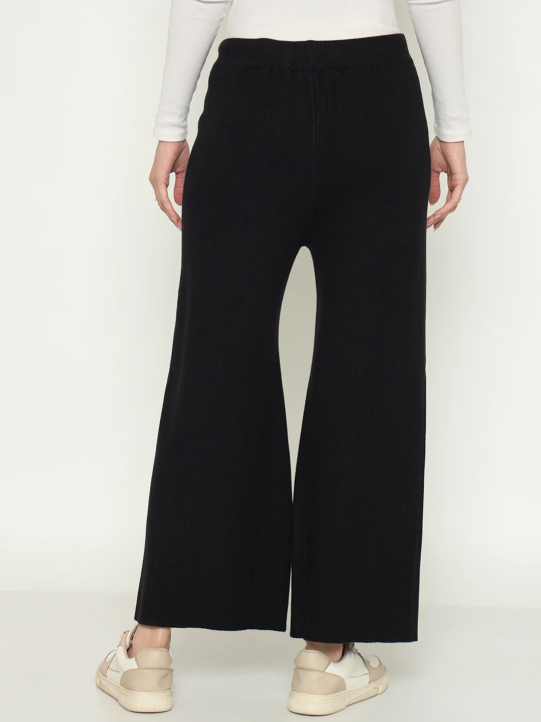 Madame Wide Leg Black Wool Bottoms - Image 6