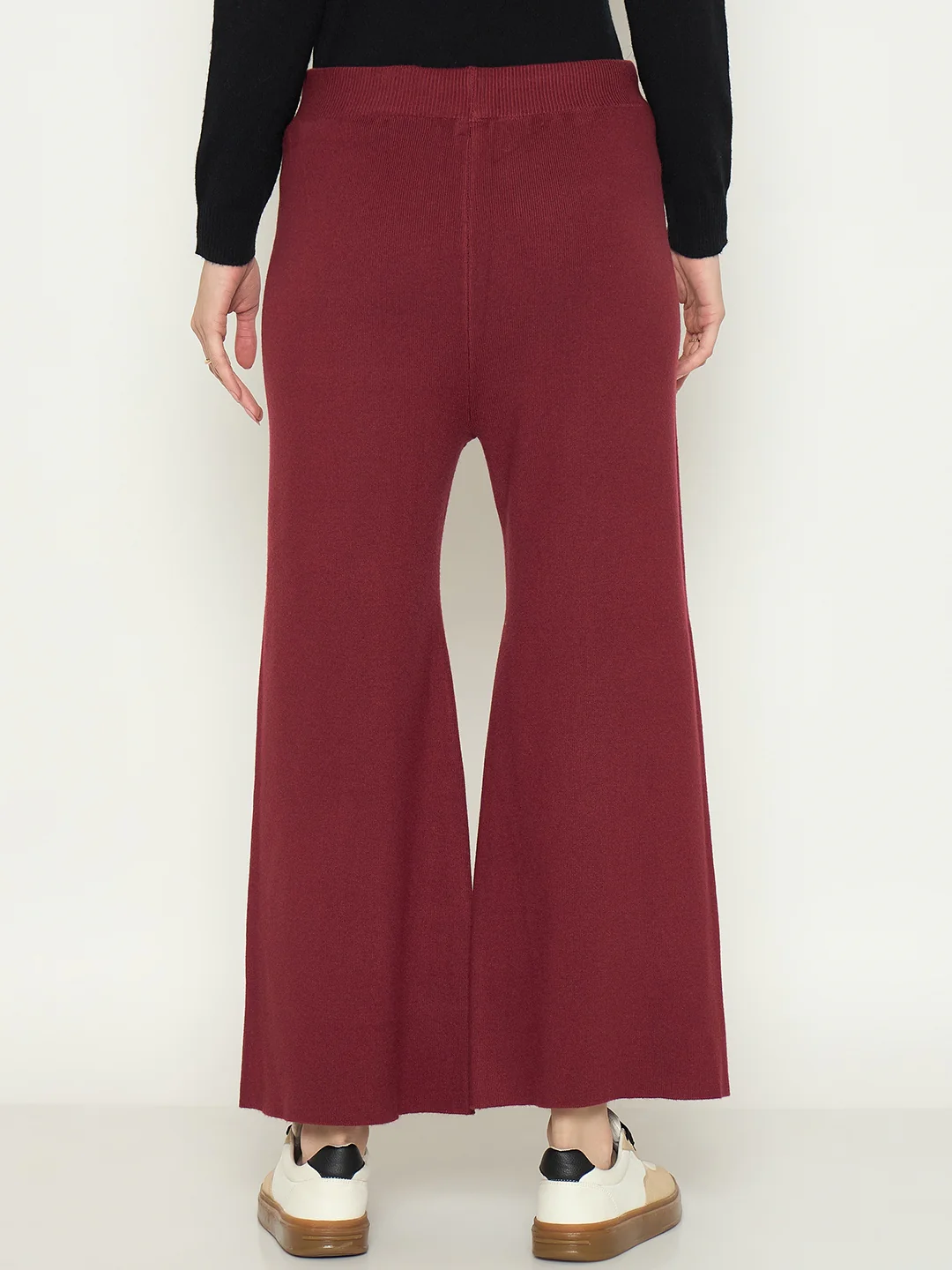 Madame Wine Colour Wide Leg Bottoms - Image 6