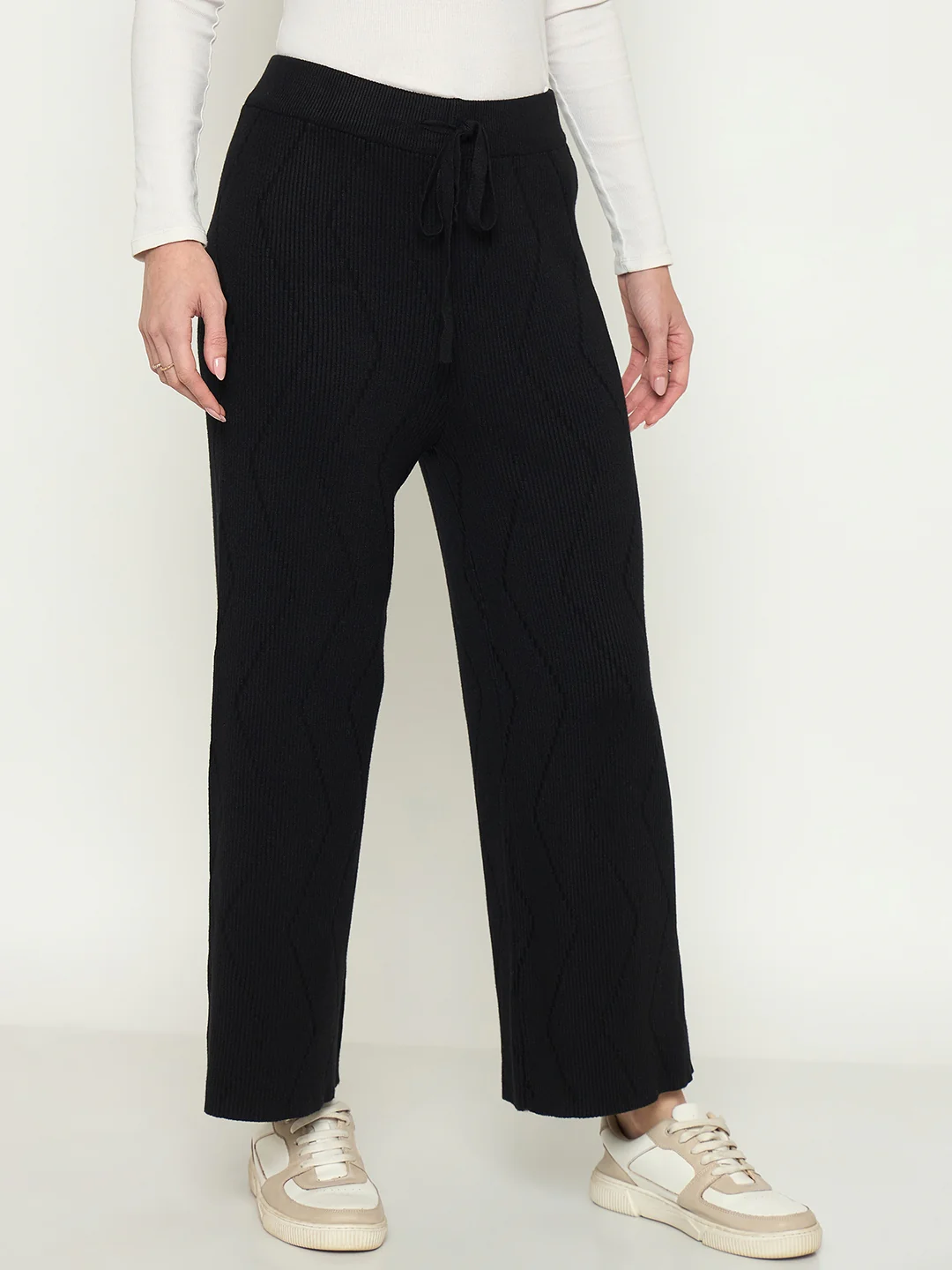 Madame Black Straight Fit Wool Bottoms - Image 4