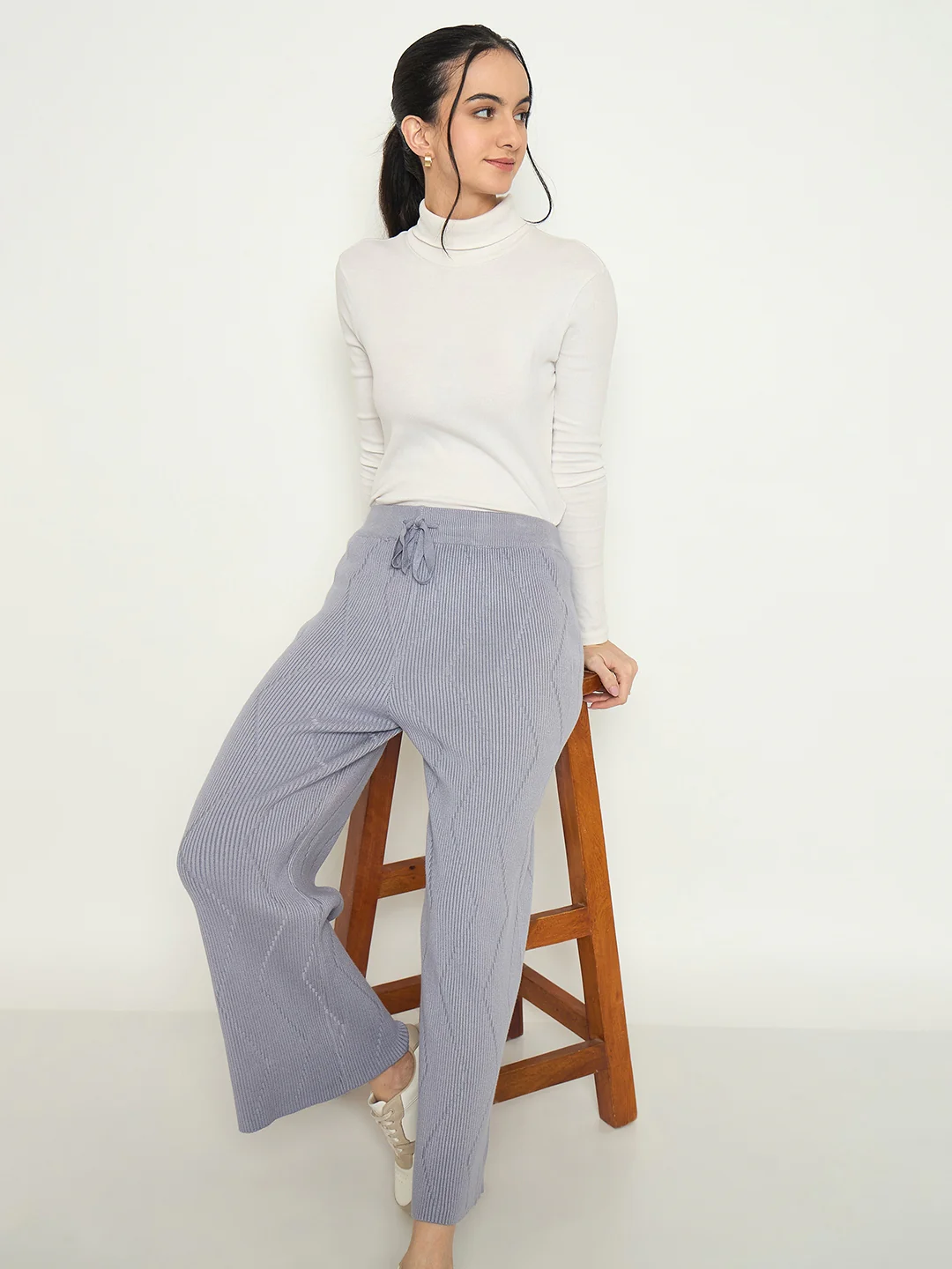 Madame Mauve Colour Straight Fit Wool Bottoms - Image 2