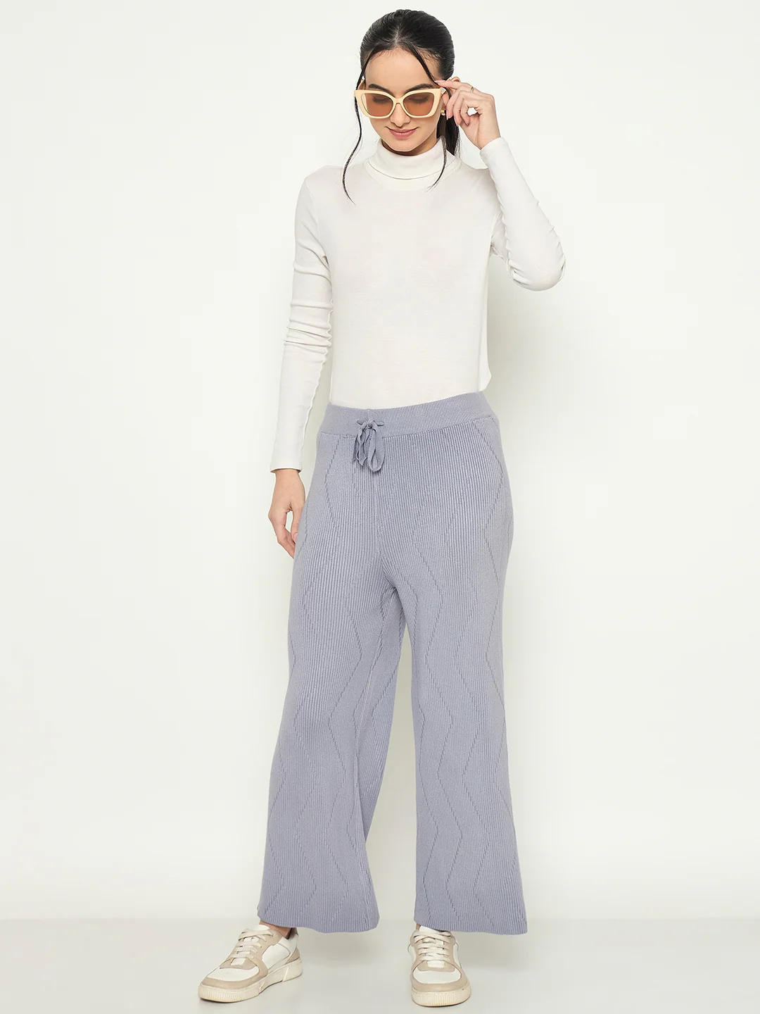 Madame Mauve Colour Straight Fit Wool Bottoms - Image 3