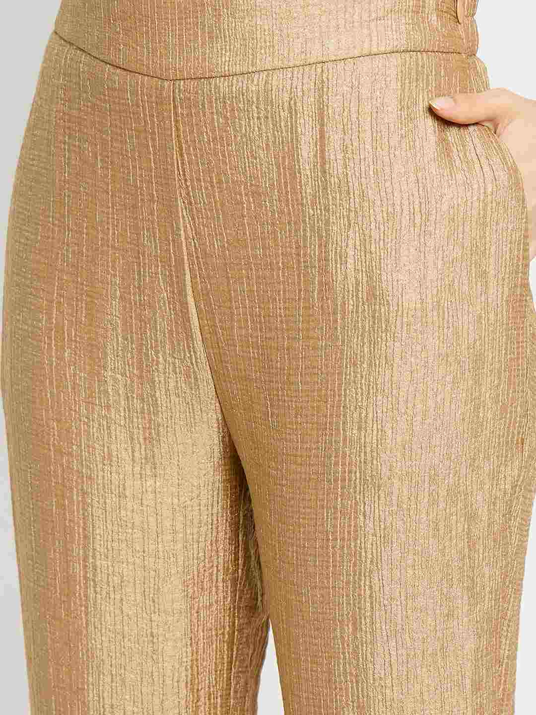 Madame Tie Knot Top and Straight Bottoms Golden Yellow Co-ord Set - Image 8