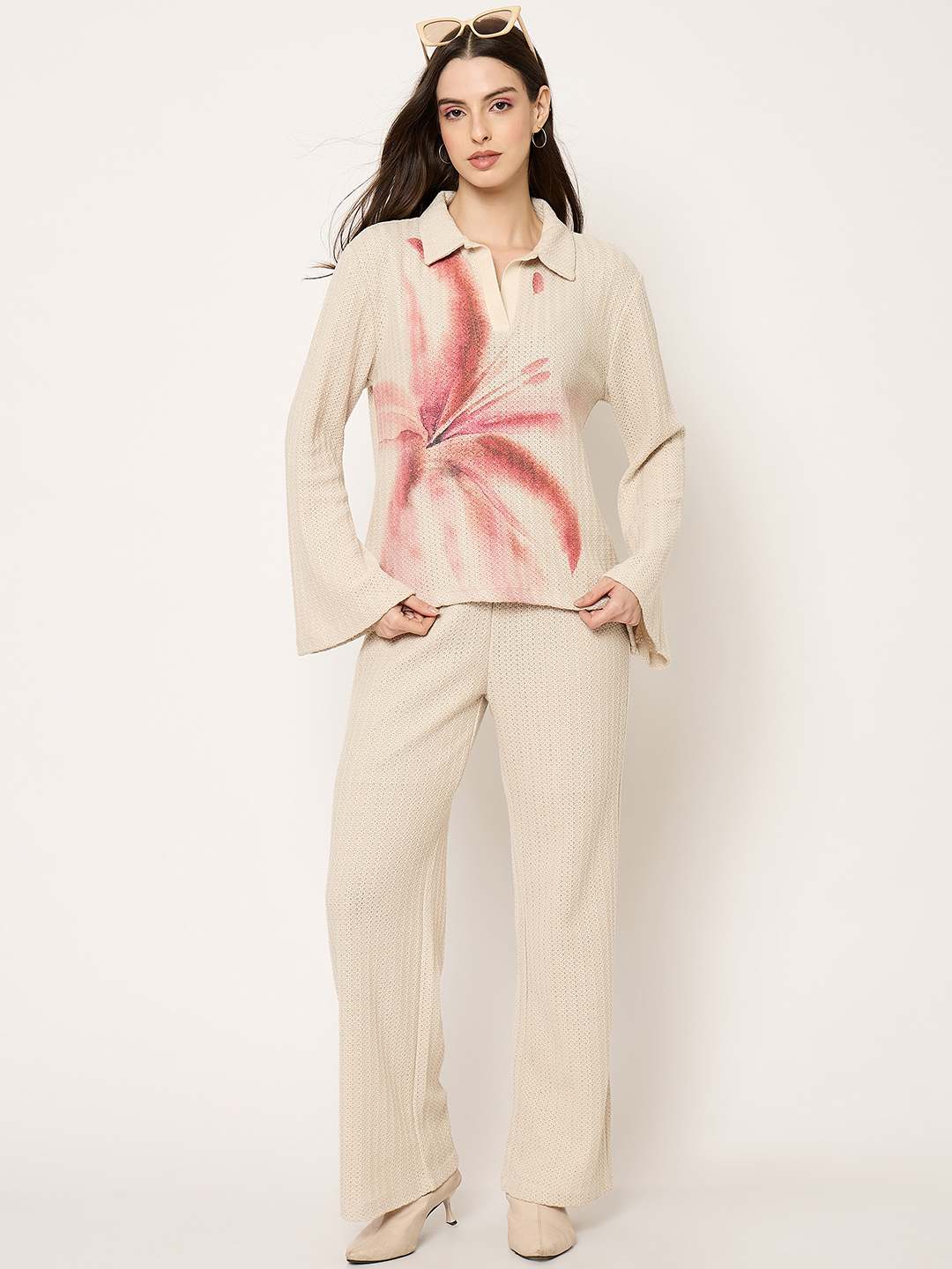 Madame Beige Straight Fit Trousers - Image 2