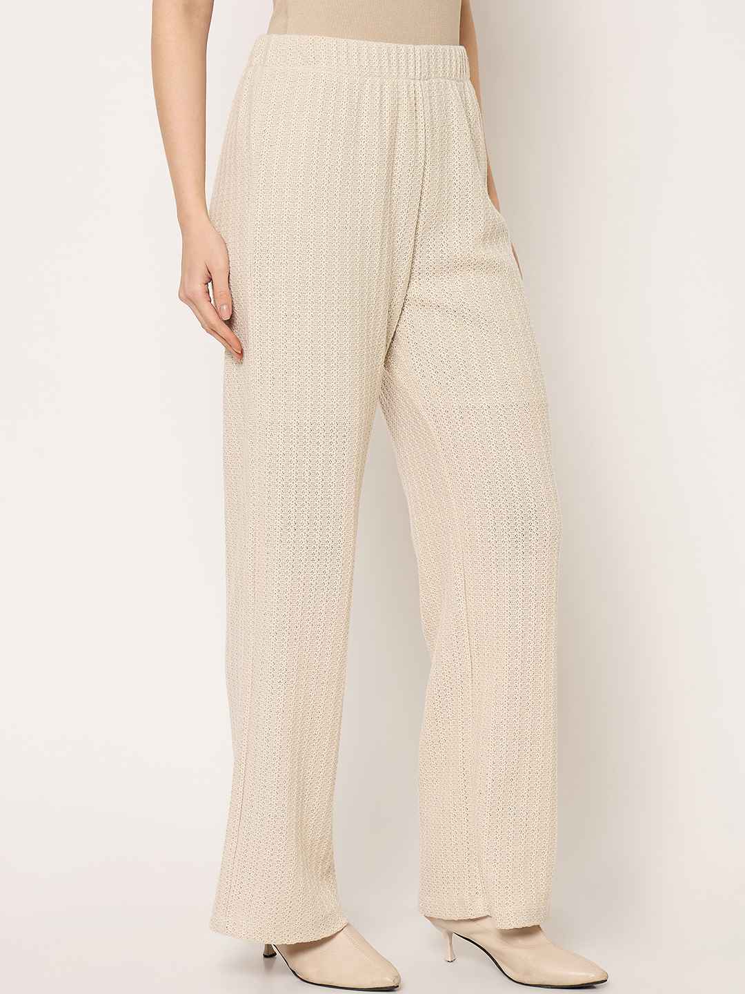 Madame Beige Straight Fit Trousers - Image 4