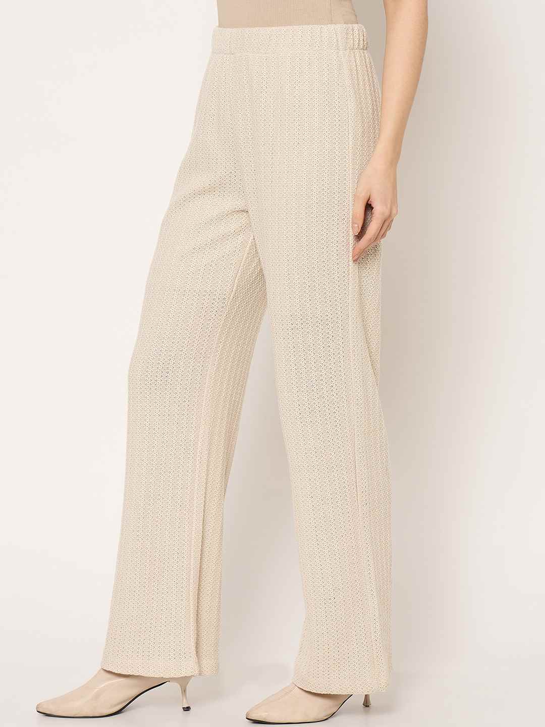 Madame Beige Straight Fit Trousers - Image 5