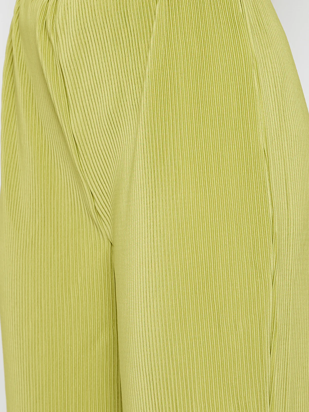 Madame Solid Shirt and Bottom Lime Green Co-ord Set - Image 7