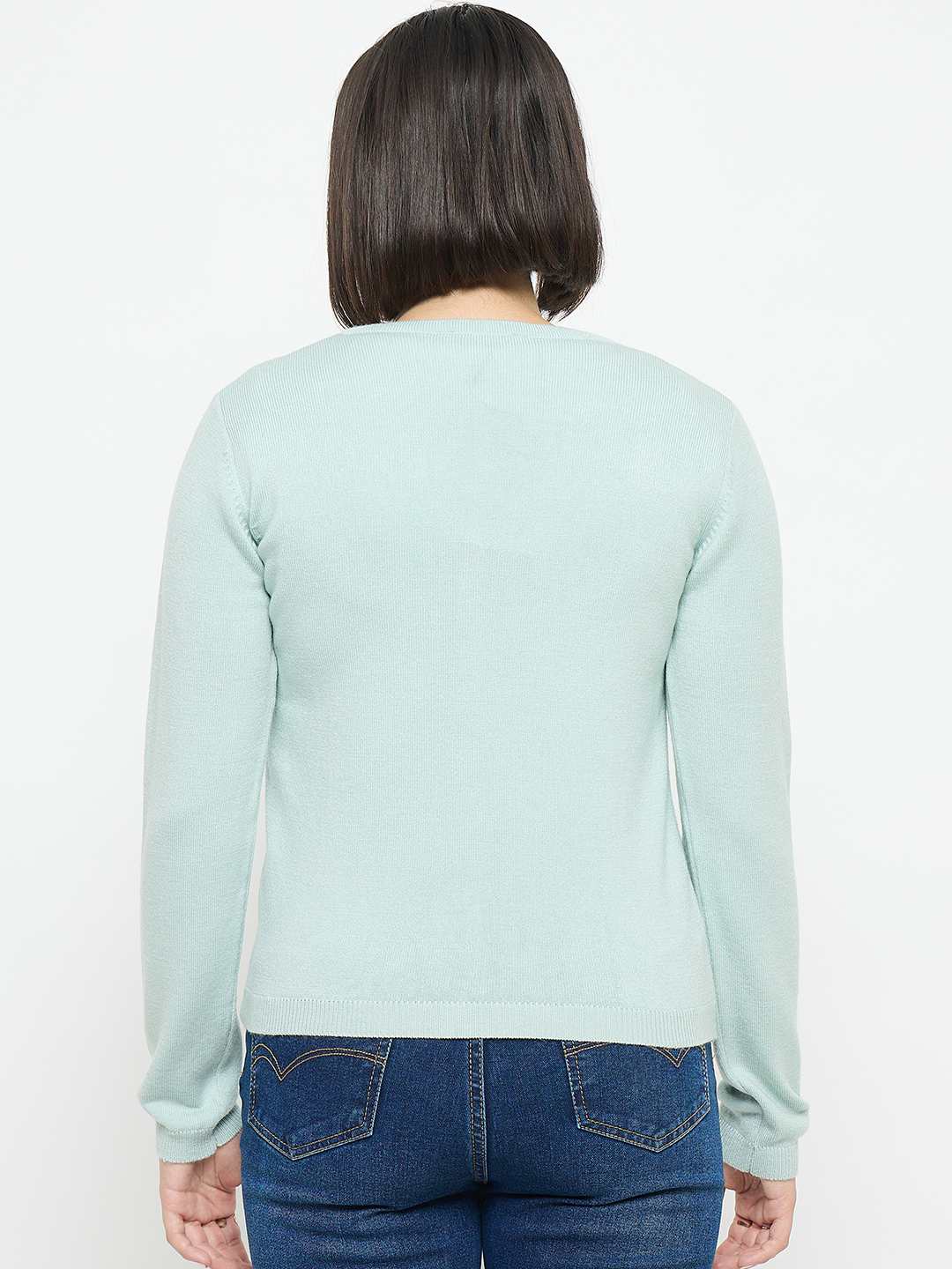 Madame V Neck Green Cardigan - Image 6