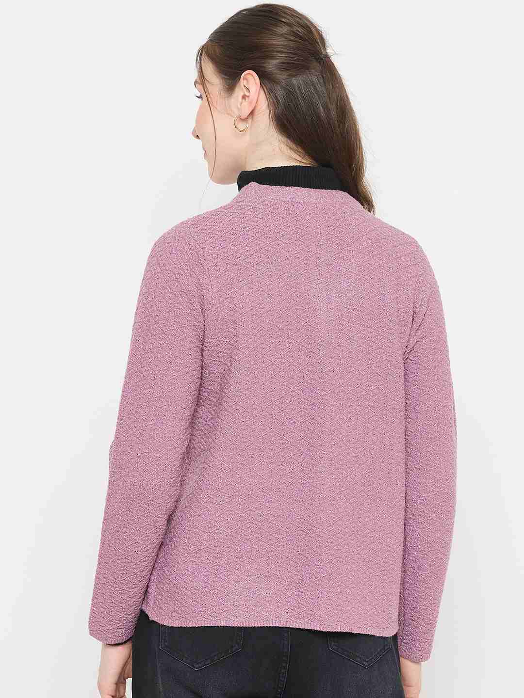 Madame V-Neck Pink Cardigan with  Buttons - Image 6