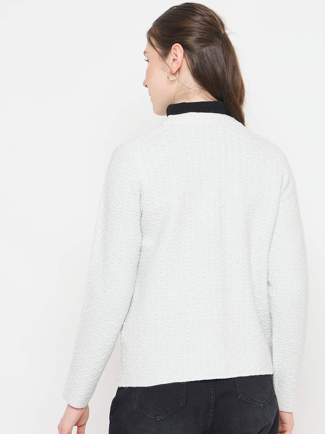 Madame V-Neck Cardigan with  Buttons - Image 6