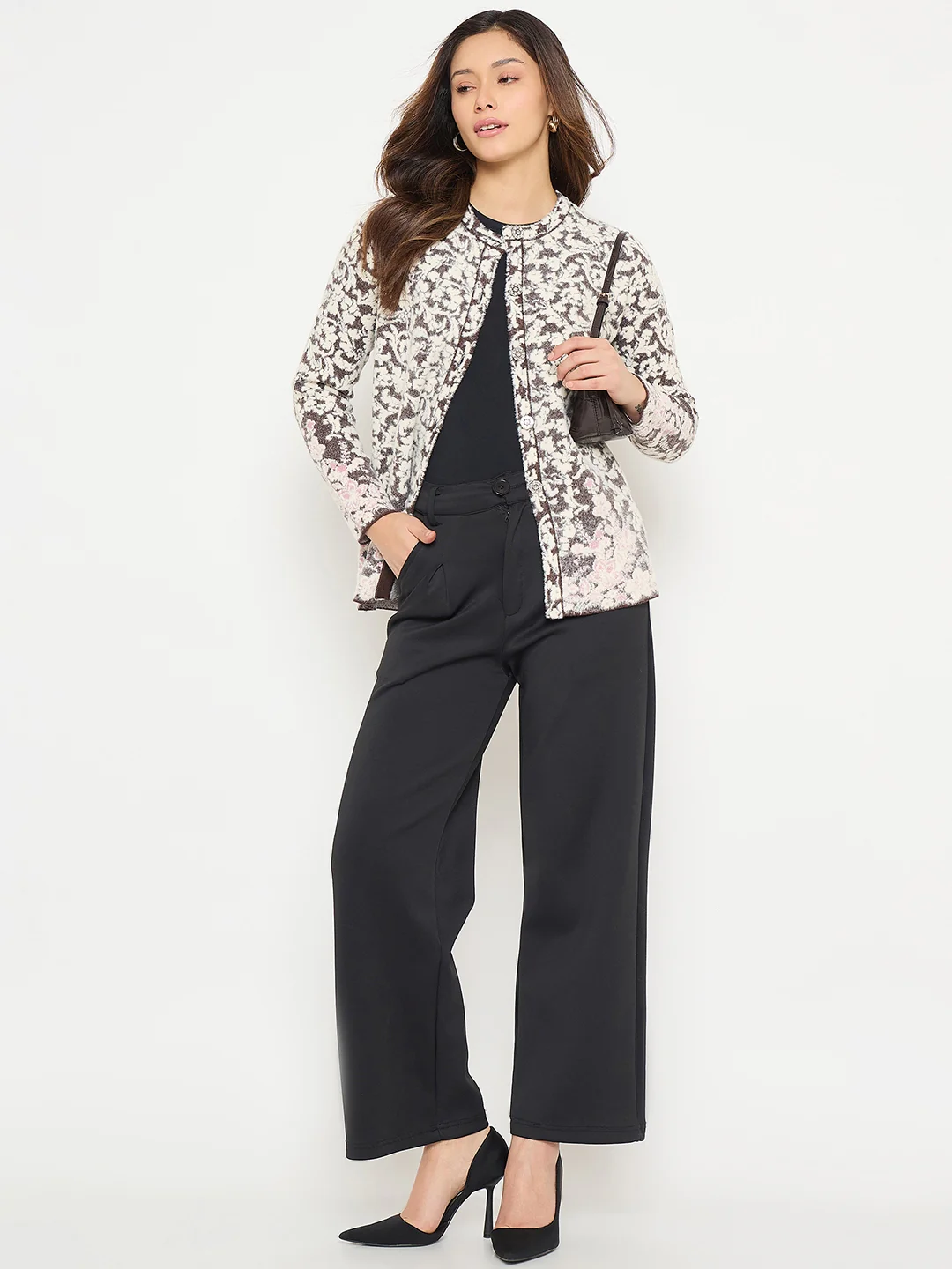 Madame Animal Print Brown Cardigan - Image 3