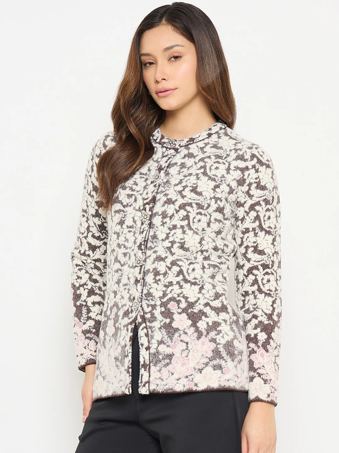 Madame Animal Print Brown Cardigan - Image 5