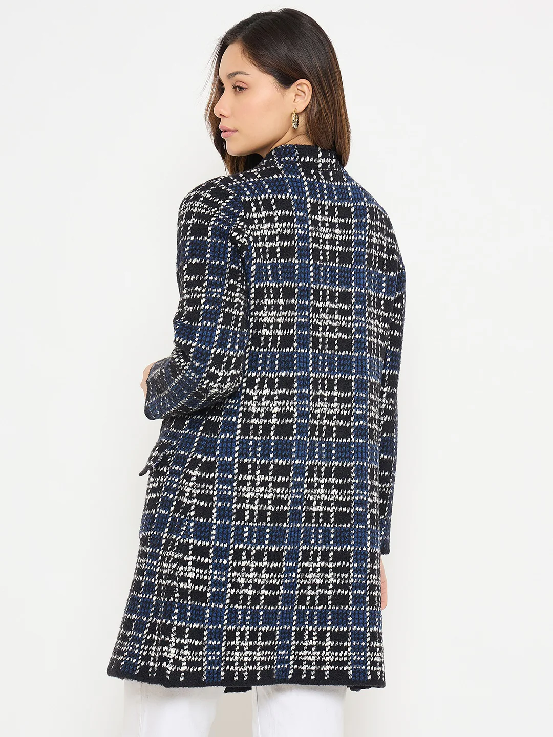 Madame Checkered Long Cardigan - Image 6