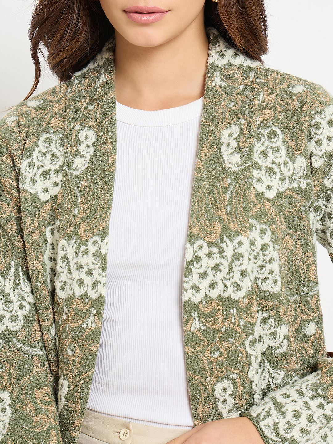 Madame Printed Green Shrug - Image 7