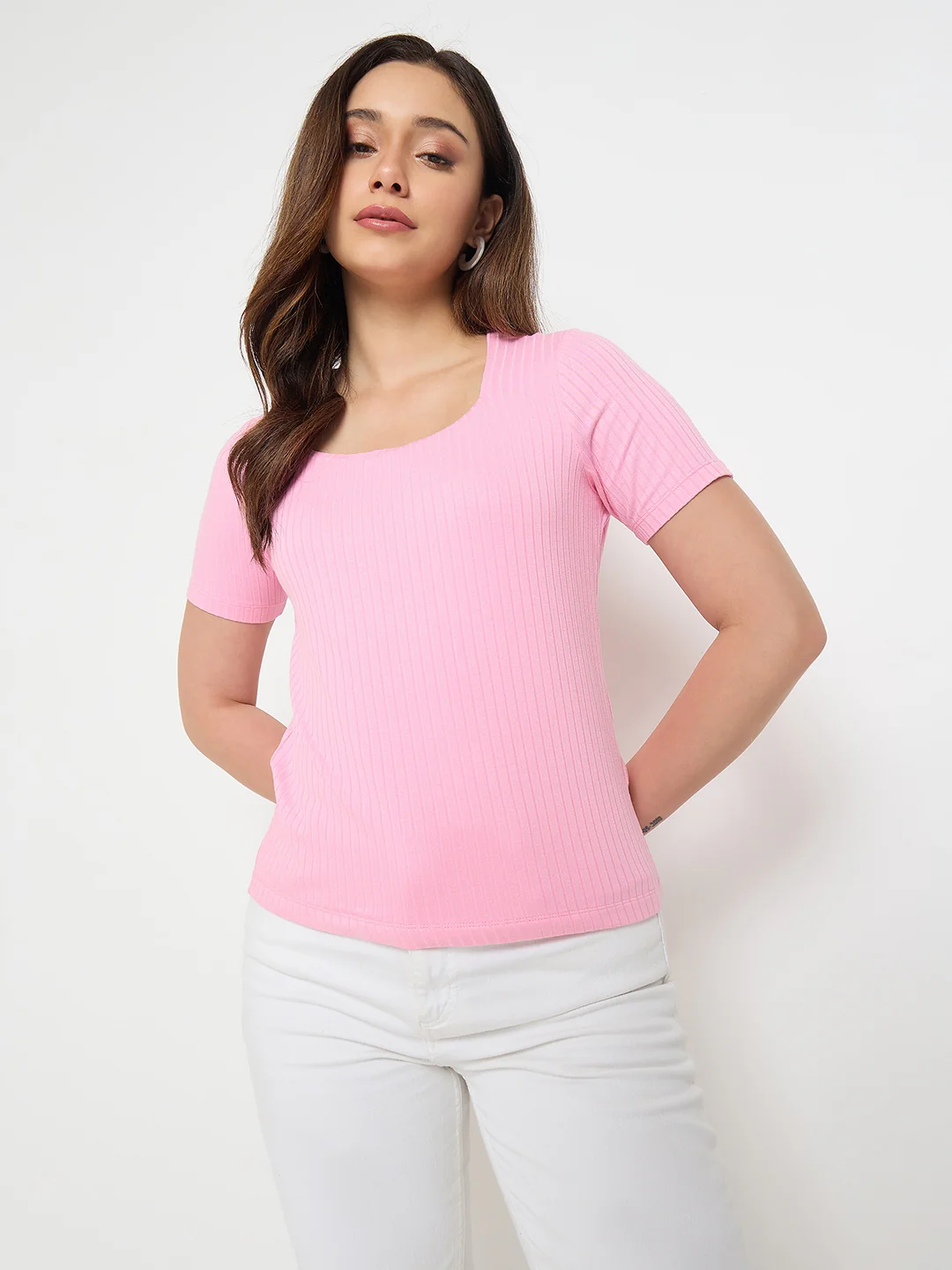 Madame Pink Rayon Blend T-shirt - Image 2