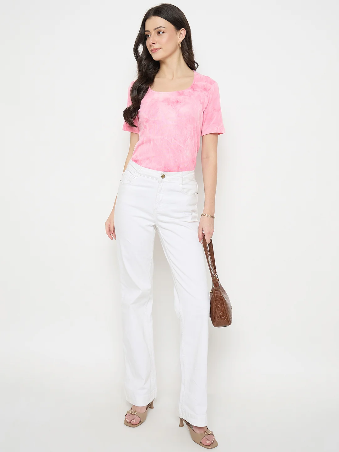 Madame Pink Tie Dye Round Neck T-Shirt - Image 3