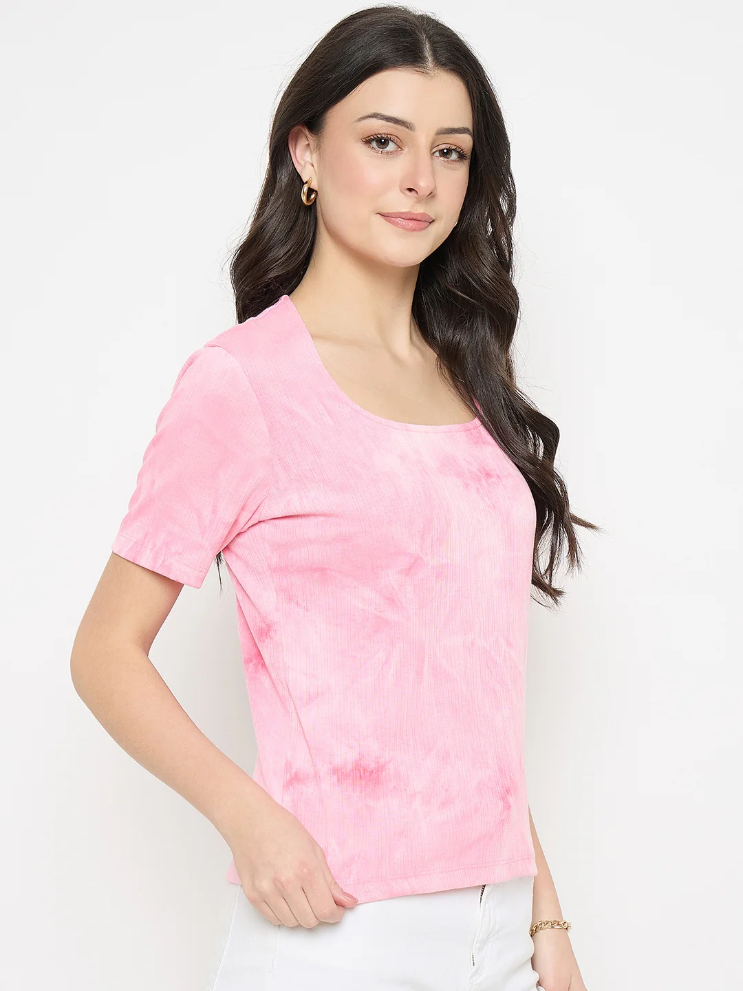 Madame Pink Tie Dye Round Neck T-Shirt - Image 4