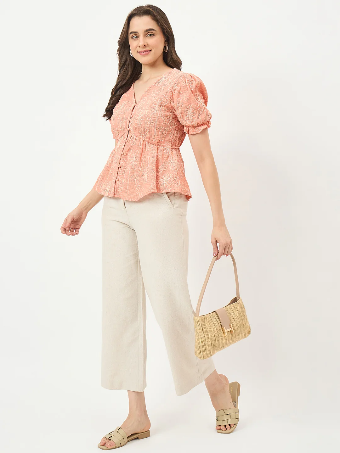 Madame Coral Rayon-Blend Half-Sleeve Top - Image 3