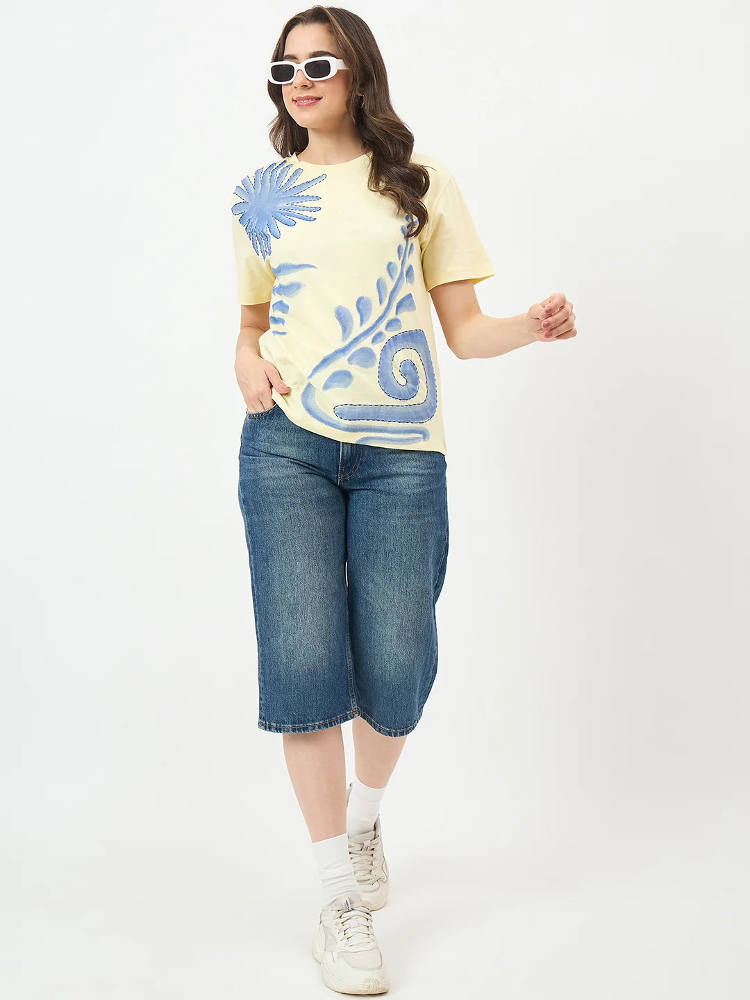 Madame Lemon Cotton Half-Sleeve Top - Image 3