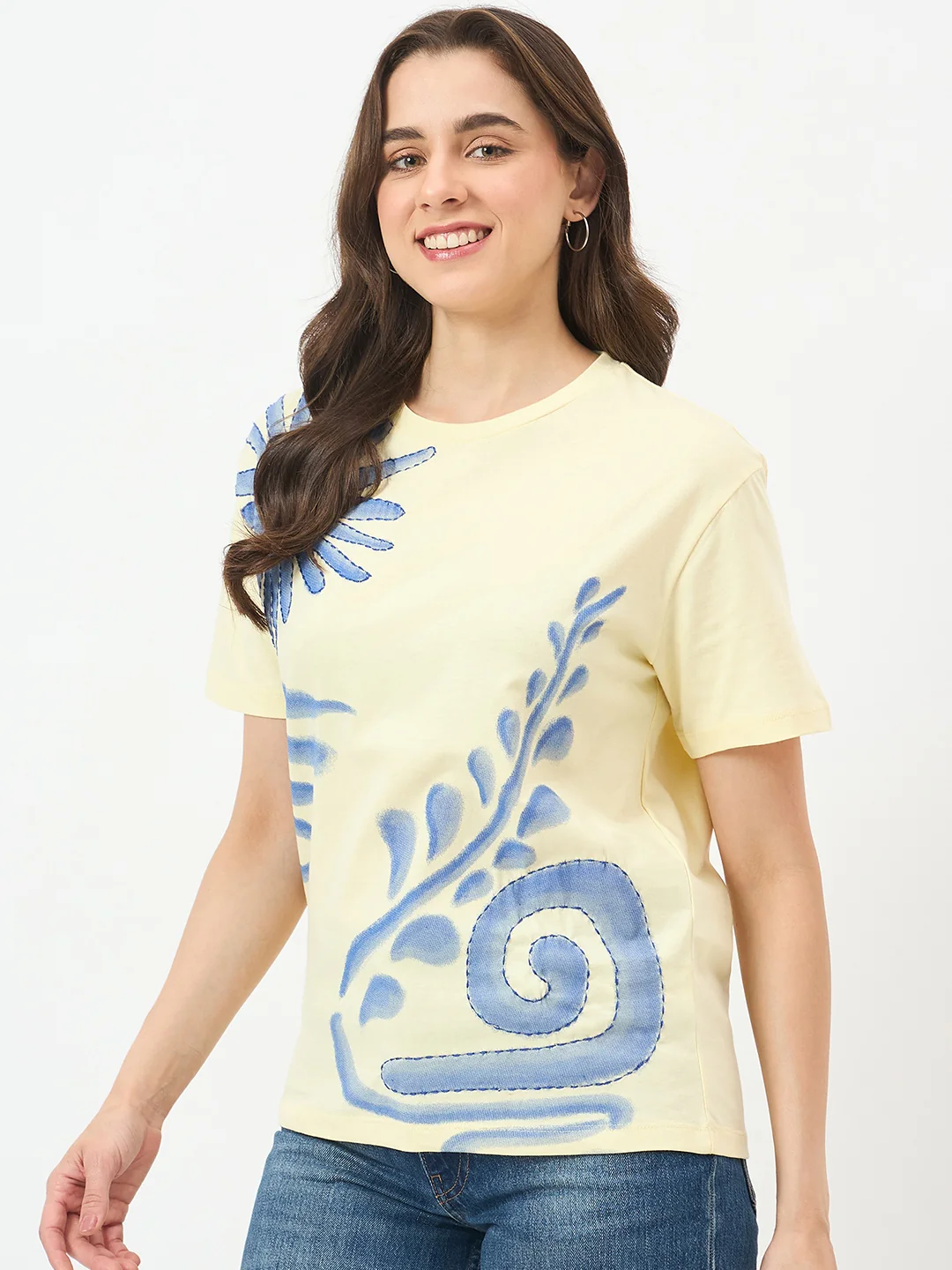 Madame Lemon Cotton Half-Sleeve Top - Image 5