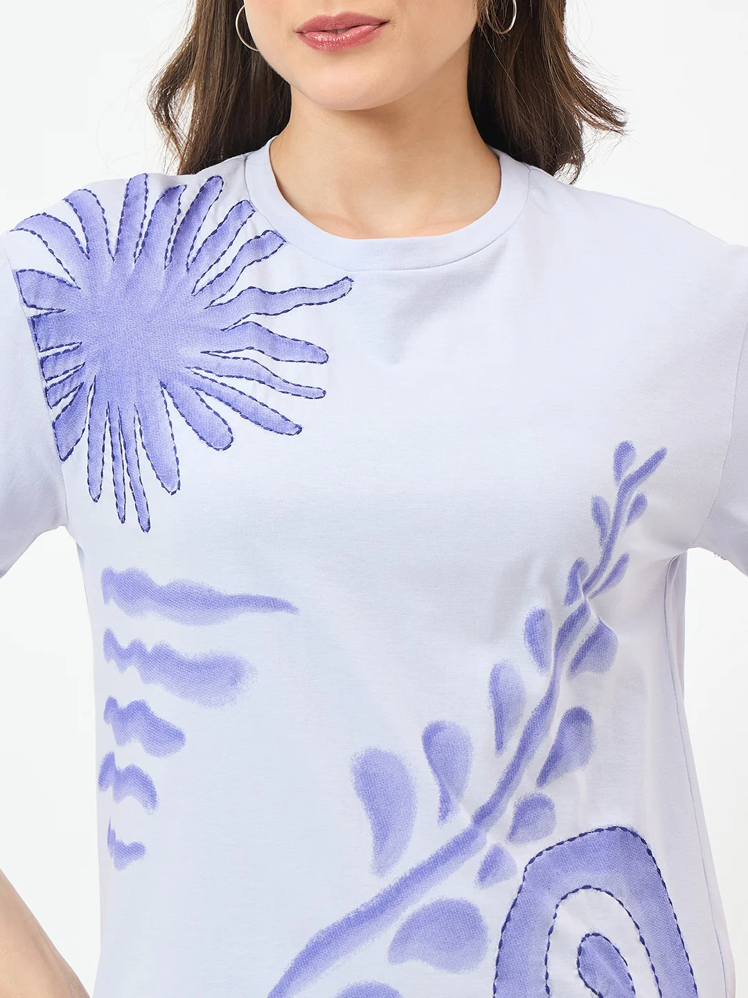 Madame Mauve Cotton Half-Sleeve Top - Image 7