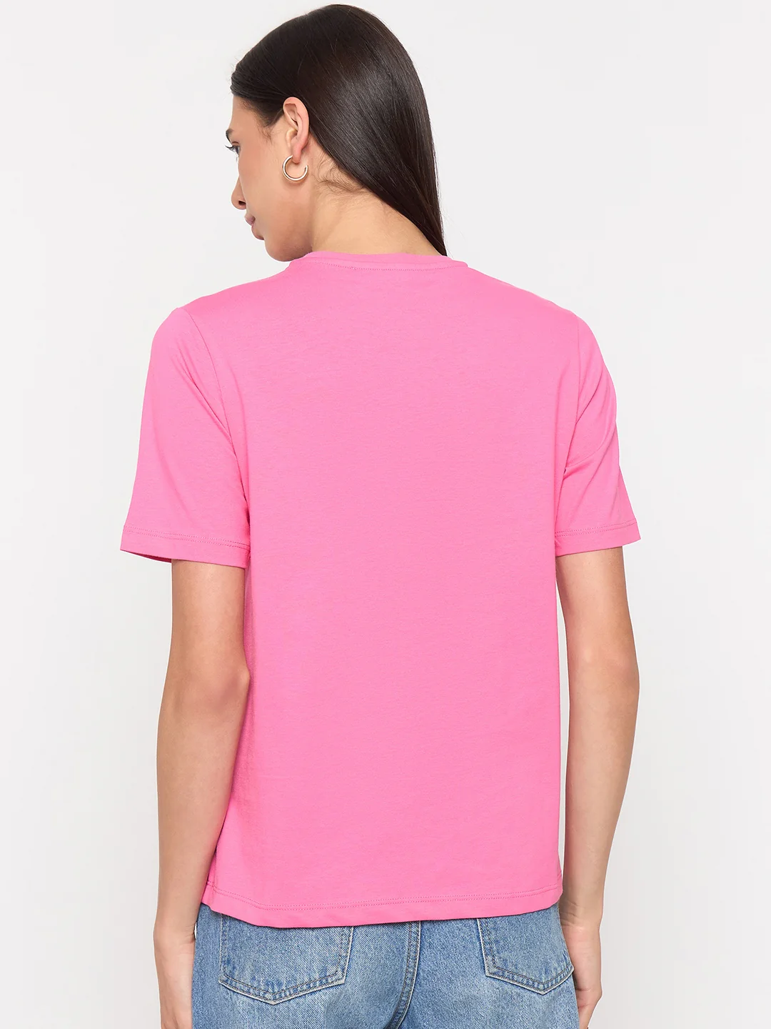 Madame Pink Cotton Half-Sleeve T-Shirt - Image 6