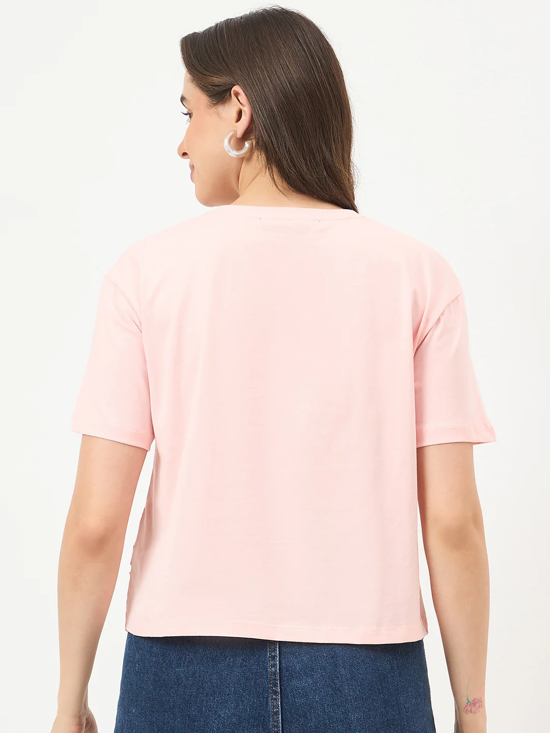 Madame Powder Pink Cotton Half-Sleeve Top - Image 6