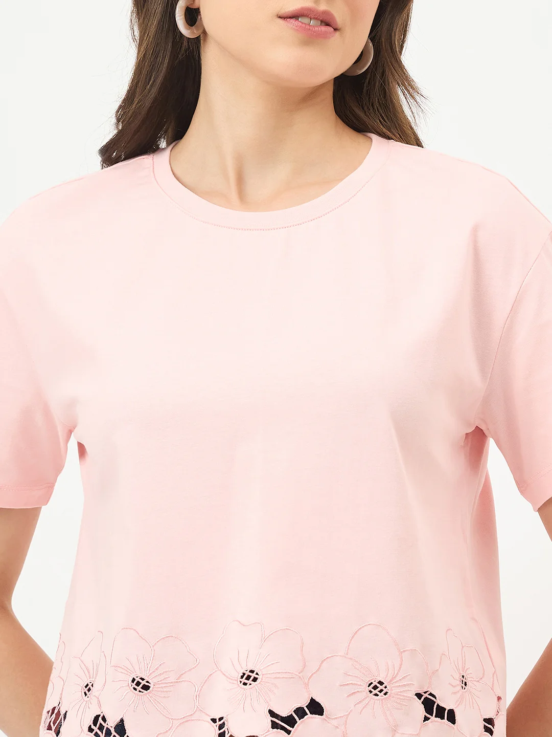 Madame Powder Pink Cotton Half-Sleeve Top - Image 7