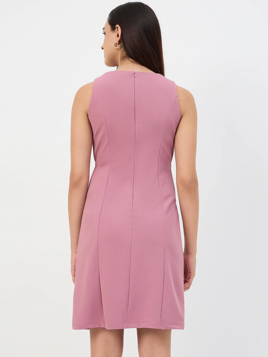 Madame Dusty Pink Belted Sheath Dress - Image 6