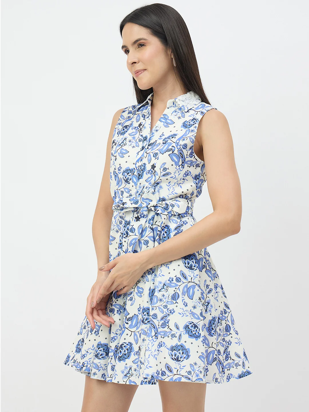 Madame Off-White Cotton-Blend Dress - Image 4