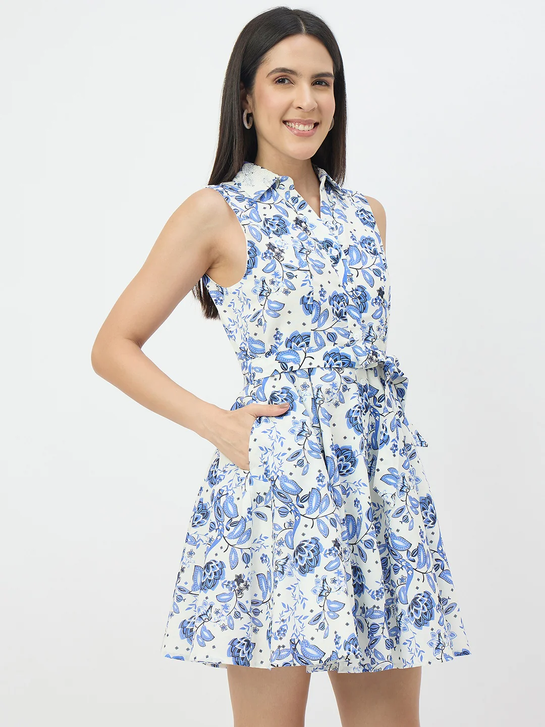 Madame Off-White Cotton-Blend Dress - Image 5