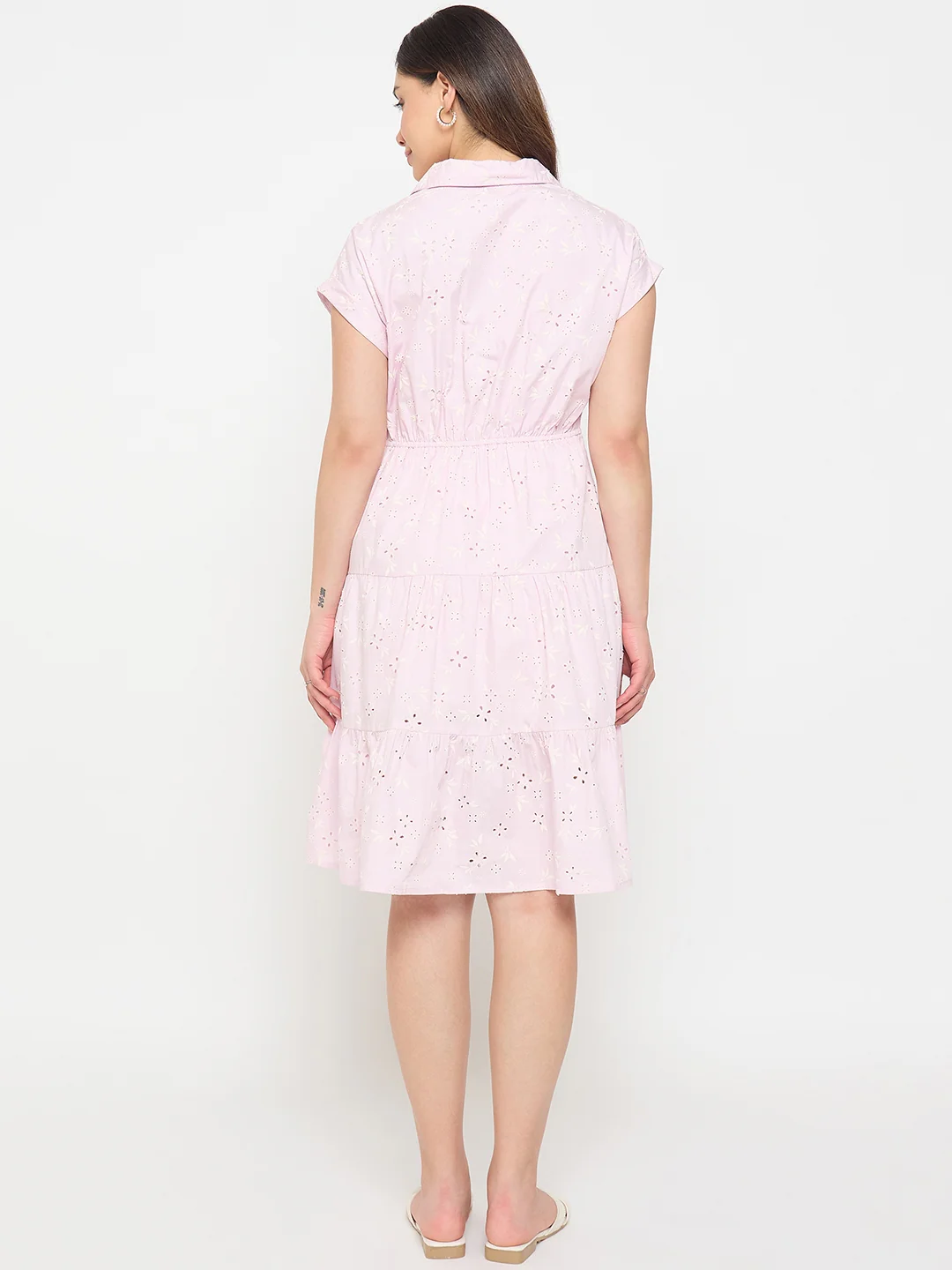 Madame Pink Printed Tiered Dress - Image 6