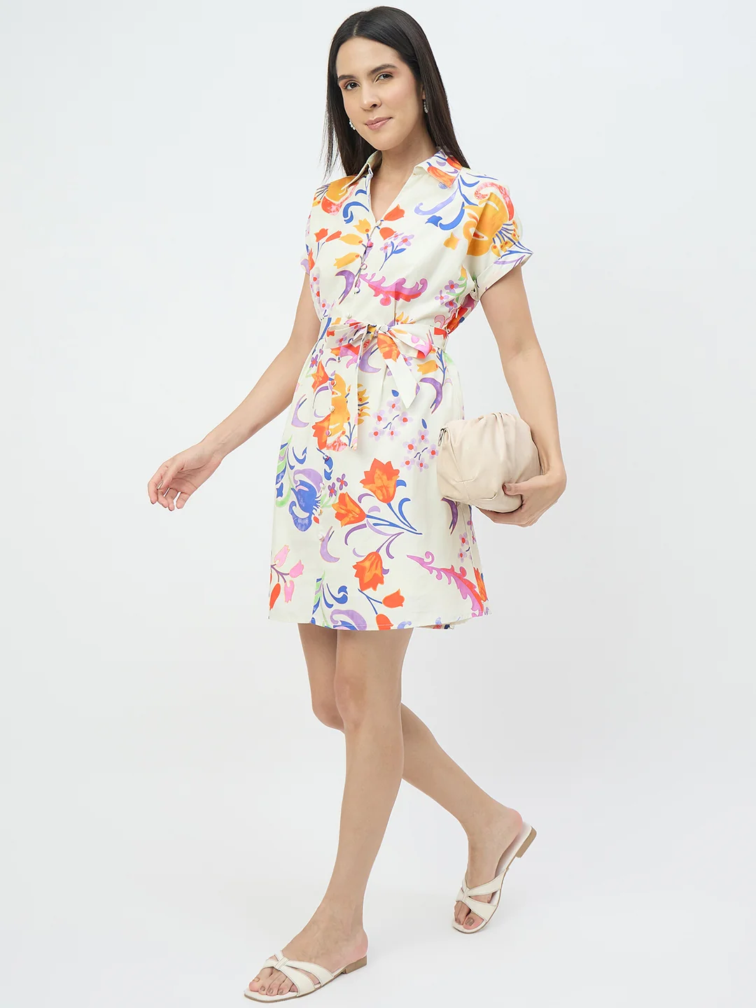Madame Off-White Pure Cotton Dress - Image 3