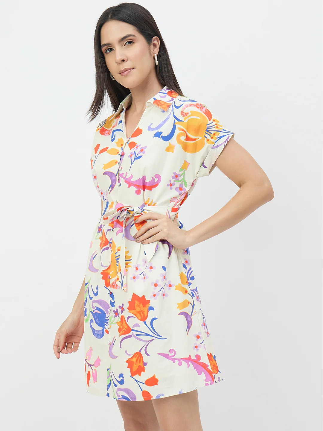 Madame Off-White Pure Cotton Dress - Image 5