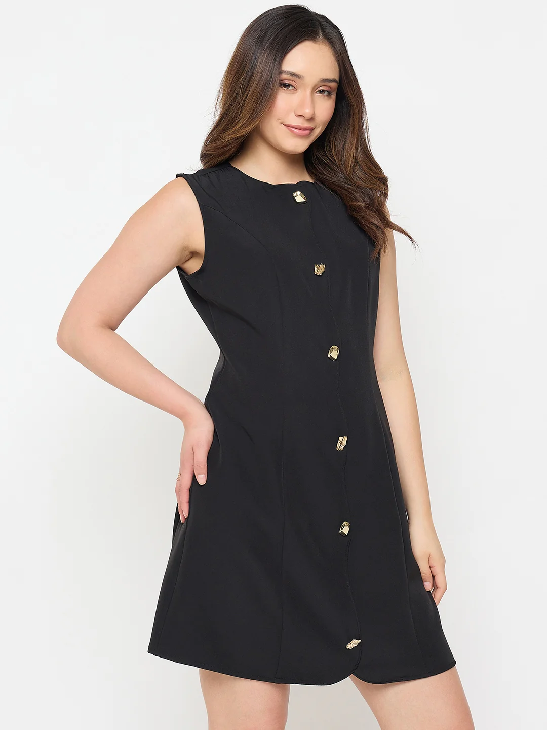 Madame Black Sleeveless Formal Dress - Image 5