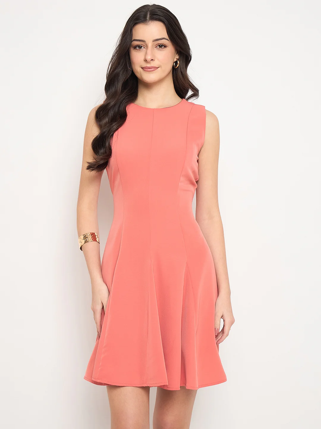 Madame Coral Flared Sleeveless Mini Dress for Women - Image 2