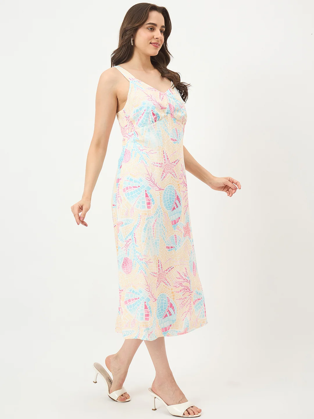 Madame Off-White Rayon Dress - Image 4
