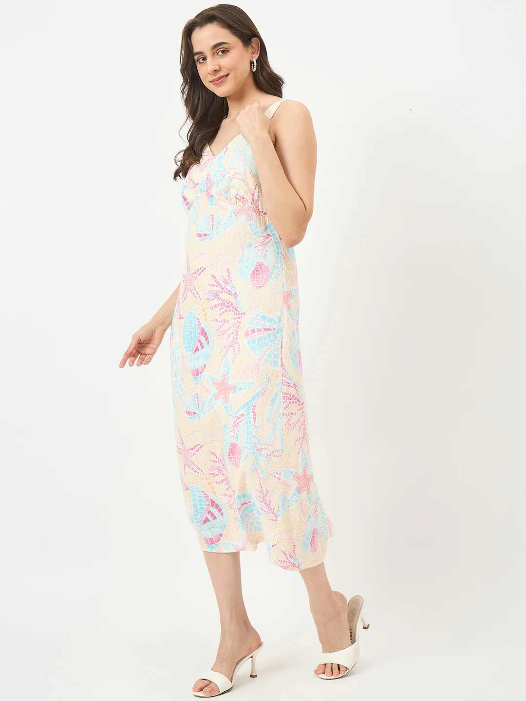 Madame Off-White Rayon Dress - Image 5