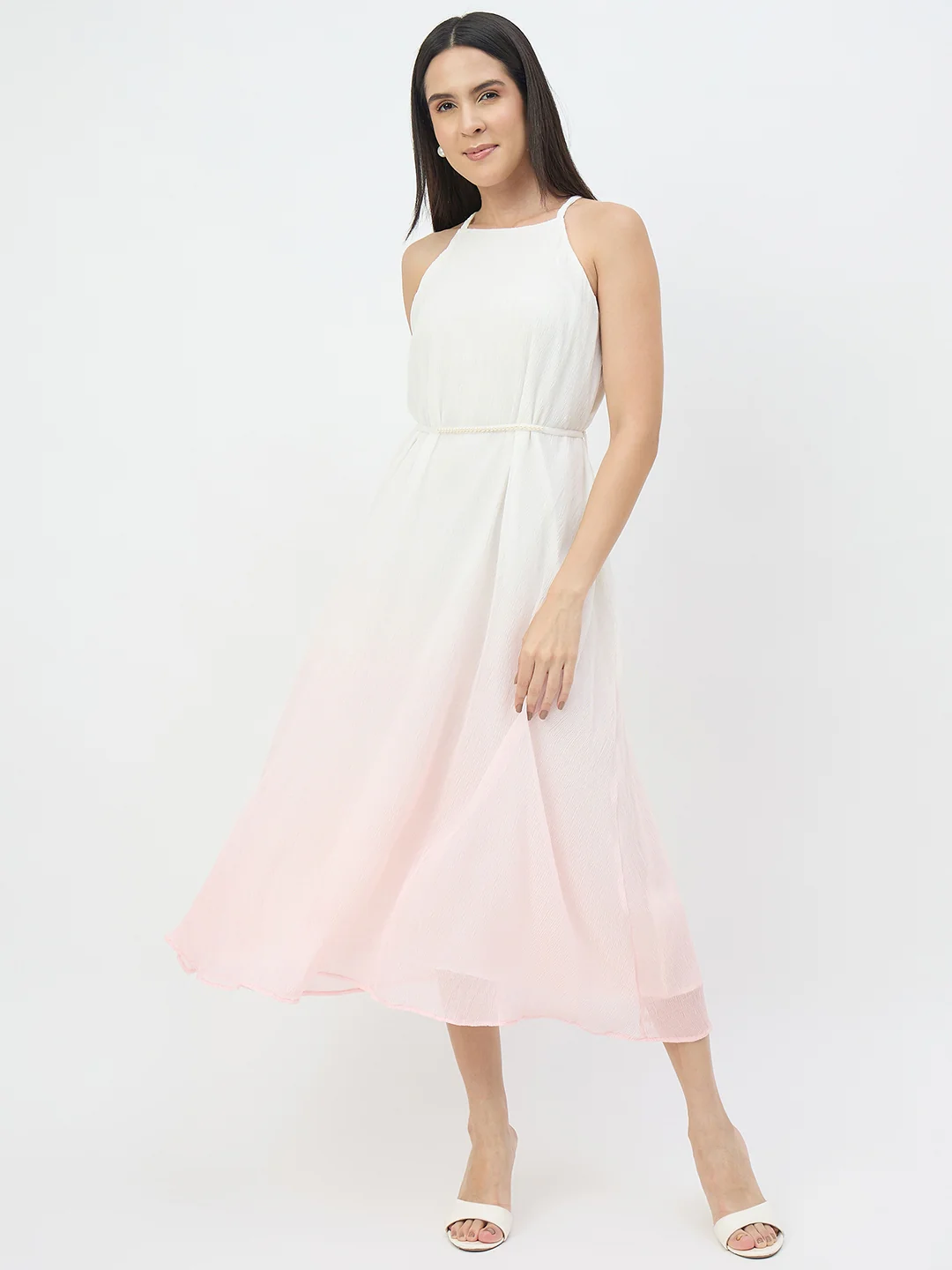 Madame Peach Flared Dress