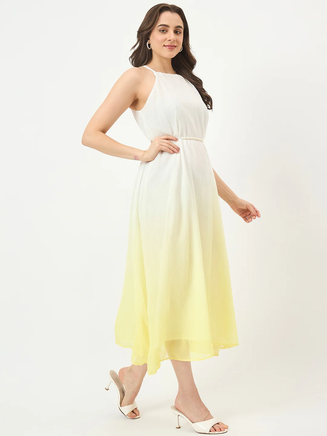 Madame Yellow Flared Dress - Image 4