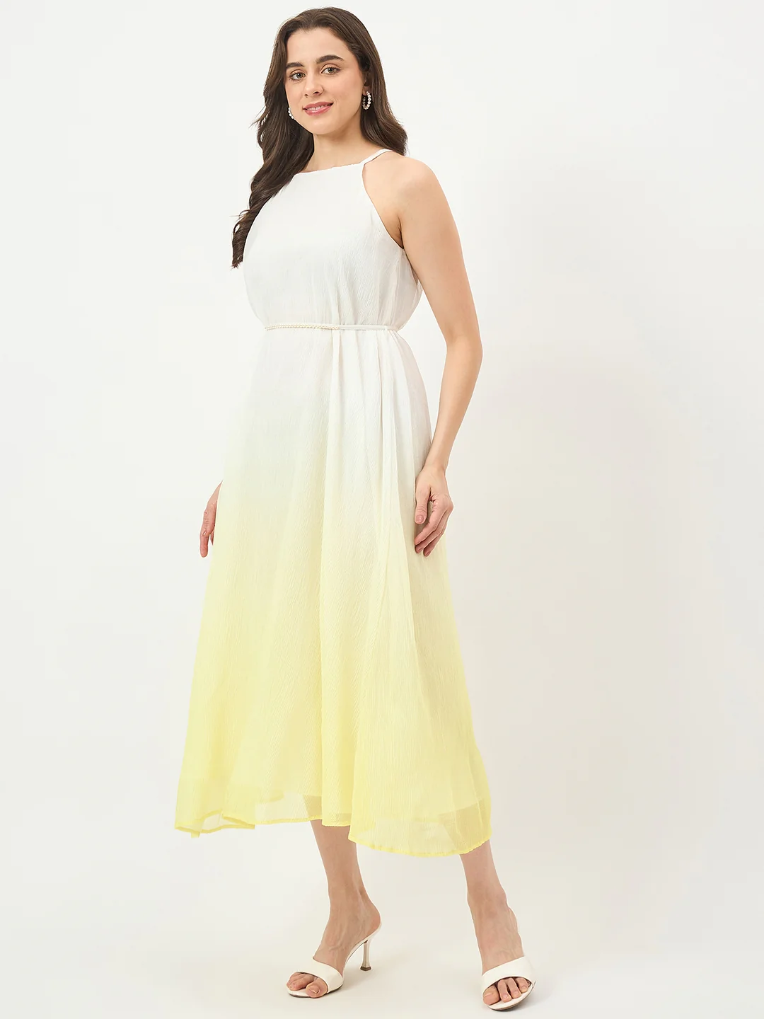 Madame Yellow Flared Dress - Image 5