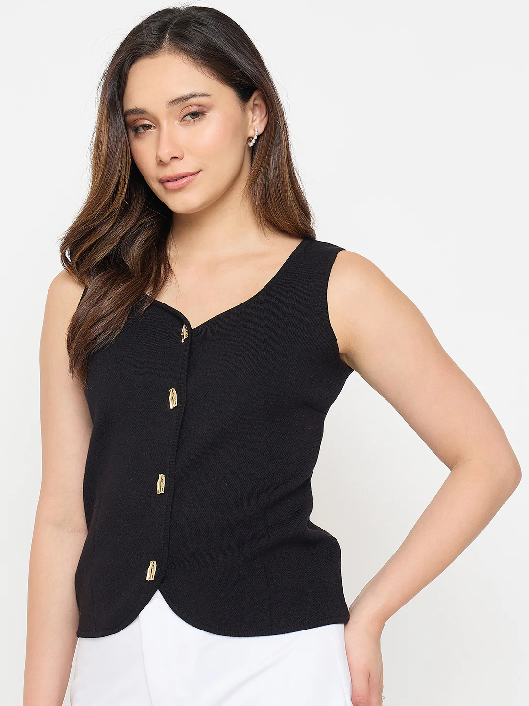 Madame Viscose Blend Black Knit Top - Image 6