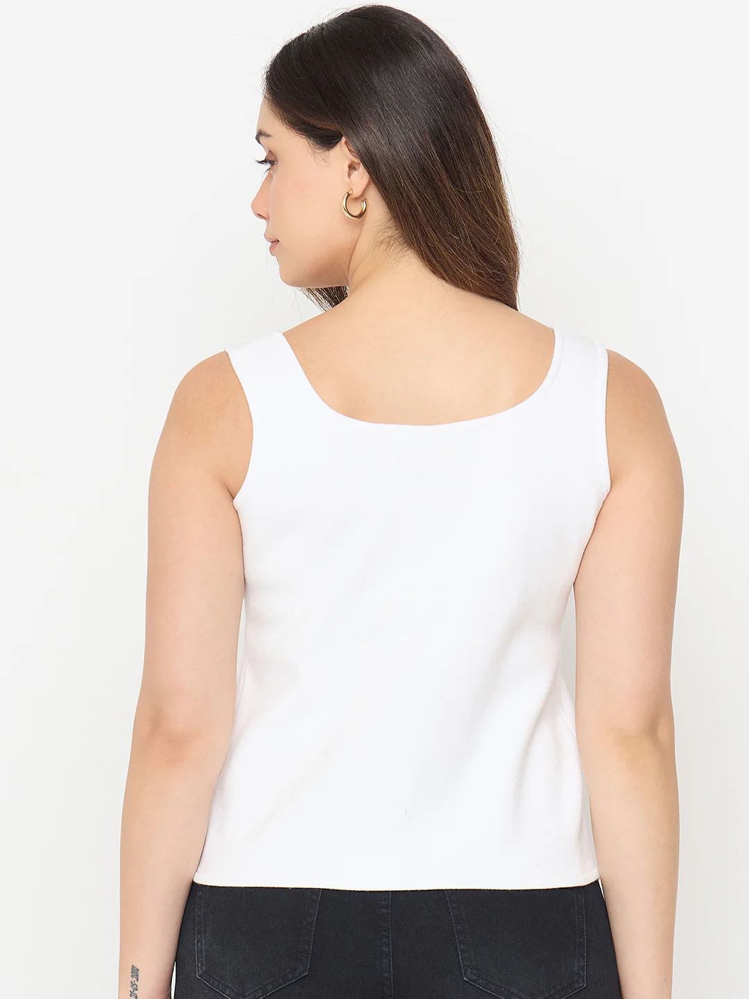 Madame Viscose Blend Off White Knit Top - Image 6