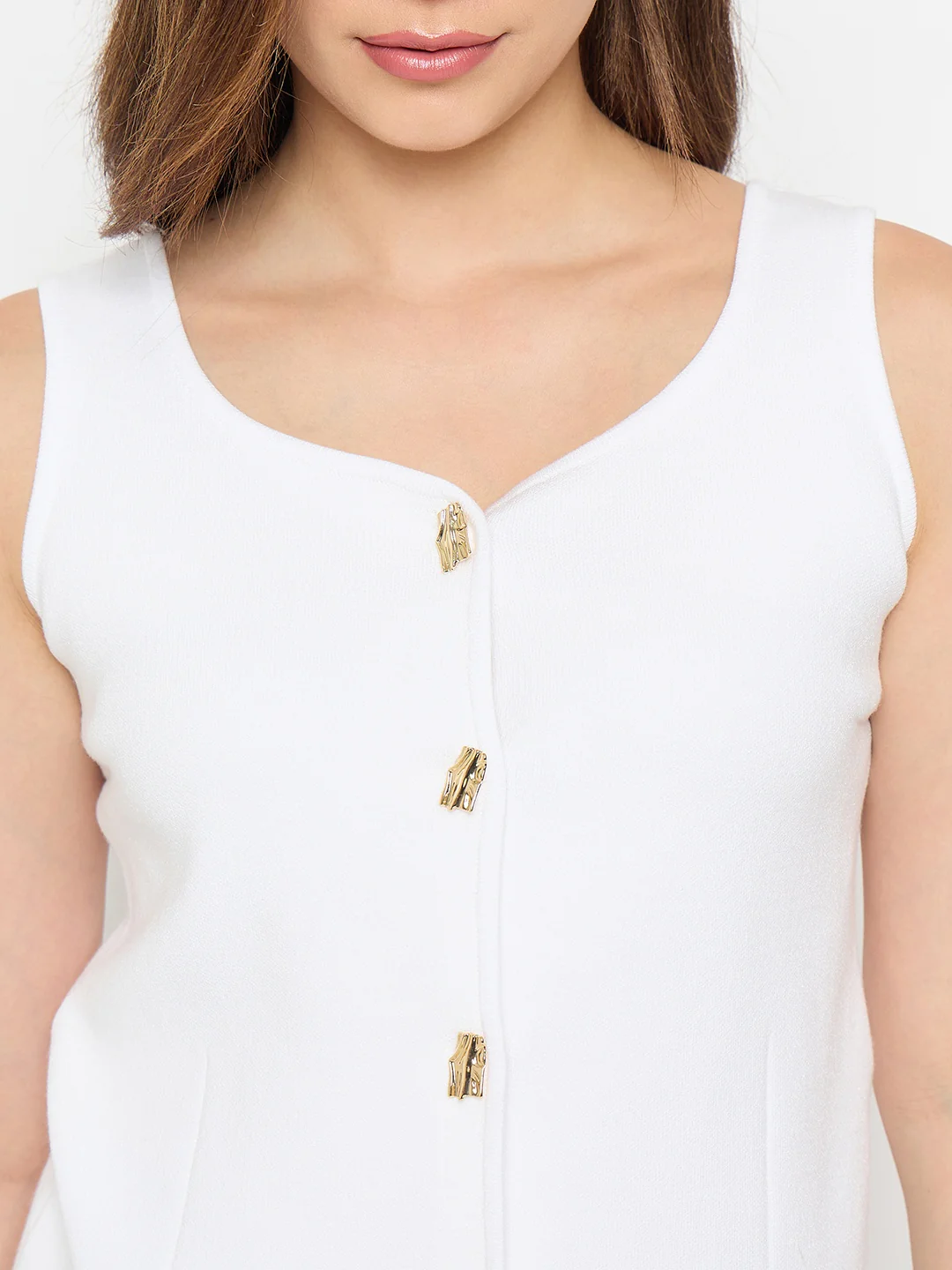Madame Viscose Blend Off White Knit Top - Image 7