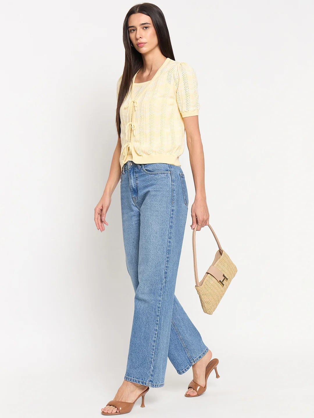 Madame Butter Yellow Cotton Knit Top - Image 3